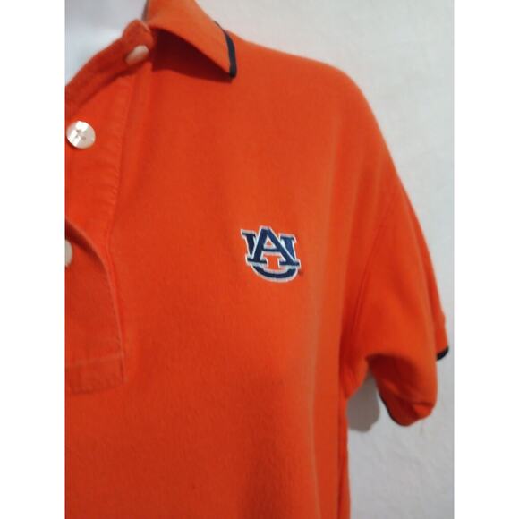Club Colors Size M 100% Cotton Auburn University Short Sleeve Orange Polo - Picture 3 of 7
